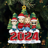 Joy And Warmth Fill Our Home This Christmas - Family Personalized Custom Leather Ornament - Christmas Gift For Family Members