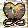 Together Is The Best Place To Be - Couple Personalized Window Hanging Suncatcher Ornament - Christmas Gift For Husband Wife, Anniversary