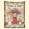 Between Pages And Paws, I Find My Peace - Dog & Cat Personalized Custom Blanket - Gift For Book Lovers, Pet Owners, Pet Lovers