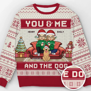 Pawsitively Grateful For The Joy My Pet Brings This Christmas - Dog & Cat Personalized Custom Ugly Sweatshirt - Unisex Wool Jumper - Christmas Gift For Husband Wife, Anniversary, Pet Owners, Pet Lovers