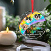 Custom Photo We Crossed The Rainbow Bridge Knowing We Were Loved - Memorial Personalized Custom Circle Glass Ornament - Sympathy Gift, Christmas Gift For Pet Owners, Pet Lovers