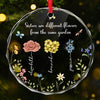 Sisters Are Different Flowers From The Same Garden - Bestie Personalized Custom Circle Glass Ornament - Christmas Gift For Best Friends, BFF, Sisters