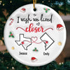 No Distance Is Too Far When Friendship Is Near - Bestie Personalized Custom 3D Inflated Effect Printed Ornament - Ceramic Round Shaped - Christmas Gift For Best Friends, BFF, Sisters