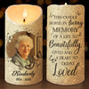 Custom Photo This Candle Burns In Memory Of A Life Well Lived And A Heart Loved - Memorial Personalized Custom LED Candle - Sympathy Gift, Christmas Gift For Family Members
