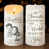 Custom Photo The Best Moments Are The Ones Spent With You - Couple Personalized Custom LED Candle - Christmas Gift For Husband Wife, Anniversary