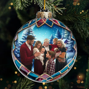 Décoration de Noël personnalisée avec photo : la joie est au rendez-vous en famille ! Décoration de Noël personnalisée en bois et acrylique. Cadeau de Noël pour les membres de la famille.
