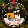 Custom Photo Forever Grateful For Our Bond - Bestie Personalized Custom Circle Glass Ornament - Christmas Gift For Best Friends, BFF, Sisters, Coworker