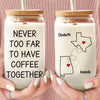 Let It Snow - Bestie Personalized Custom Glass Cup, Iced Coffee Cup - Christmas Gift For Best Friends, BFF, Sisters