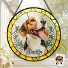 Custom Photo You Left Paw Prints On My Heart That Will Never Fade - Memorial Personalized Custom Stained Glass Window Hanging Suncatcher - Sympathy Gift For Pet Owners, Pet Lovers