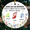 Sisters Are Like Butterflies - Bestie Personalized Custom 3D Inflated Effect Printed Ornament - Ceramic Round Shaped - Christmas Gift For Best Friends, BFF, Sisters