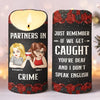 Partners In Crime - Bestie Personalized Custom LED Candle - Christmas Gift For Best Friends, BFF, Sisters