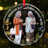 Custom Photo Our Friendship Is Timeless - Bestie Personalized Custom Circle Glass Ornament - Christmas Gift For Best Friends, BFF, Sisters