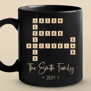 La famille avant tout - Mug noir personnalisé pour la famille - Cadeau pour les membres de la famille