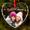 Custom Photo Friends Forever - Bestie Personalized Custom Heart Glass Ornament - Christmas Gift For Best Friends, BFF, Sisters