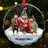 Custom Photo Christmas Is The Day That Holds All Time Together - Family Personalized Custom Circle Glass Ornament - Christmas Gift For Family Members
