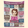God Says I Am Self-Love Affirmations - Friend Personalized Custom Blanket - Gift For Best Friends, Family Members, Coworkers, Yourself