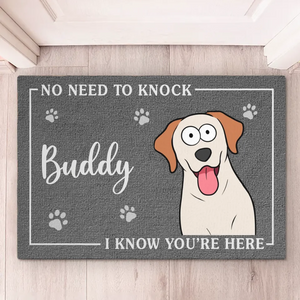 Paws At Home, Eyes On Duty - Dog Personalized Custom Home Decor Decorative Mat - House Warming Gift For Pet Owners, Pet Lovers