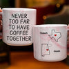 Never Too Far To Have Coffee Together - Bestie Personalized Custom Marble Mug - Gift For Best Friends, BFF, Sisters