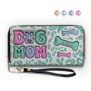 Happiness Is A Bone And A Wagging Tail - Dog Personalized Custom 3D Inflated Effect Printed Leather Long Wallet - Gift For Pet Owners, Pet Lovers