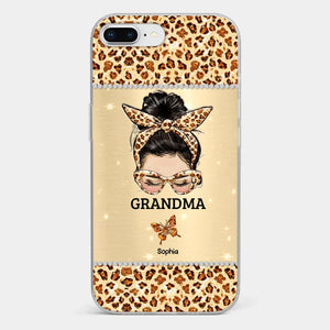 A Grandmother's Love Is Forever And Always - Family Personalized Custom Faux Jewelry Effect Printed Clear Phone Case - Gift For Mom, Grandma
