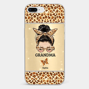 A Grandmother's Love Is Forever And Always - Family Personalized Custom Faux Jewelry Effect Printed Clear Phone Case - Gift For Mom, Grandma