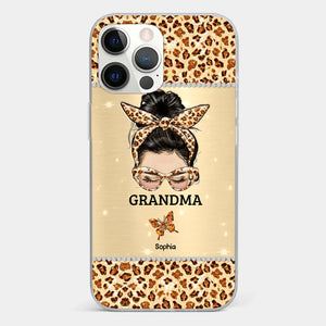 A Grandmother's Love Is Forever And Always - Family Personalized Custom Faux Jewelry Effect Printed Clear Phone Case - Gift For Mom, Grandma