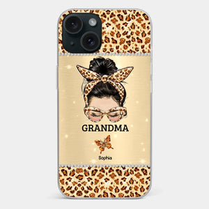A Grandmother's Love Is Forever And Always - Family Personalized Custom Faux Jewelry Effect Printed Clear Phone Case - Gift For Mom, Grandma