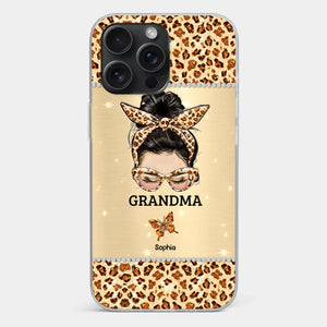 A Grandmother's Love Is Forever And Always - Family Personalized Custom Faux Jewelry Effect Printed Clear Phone Case - Gift For Mom, Grandma