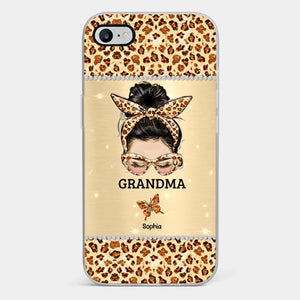 A Grandmother's Love Is Forever And Always - Family Personalized Custom Faux Jewelry Effect Printed Clear Phone Case - Gift For Mom, Grandma