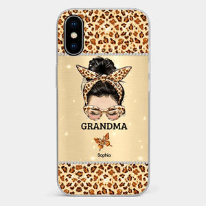 A Grandmother's Love Is Forever And Always - Family Personalized Custom Faux Jewelry Effect Printed Clear Phone Case - Gift For Mom, Grandma