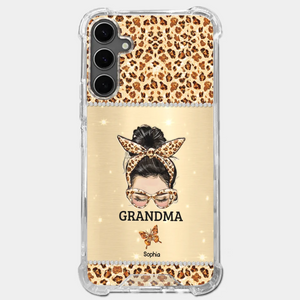 A Grandmother's Love Is Forever And Always - Family Personalized Custom Faux Jewelry Effect Printed Clear Phone Case - Gift For Mom, Grandma