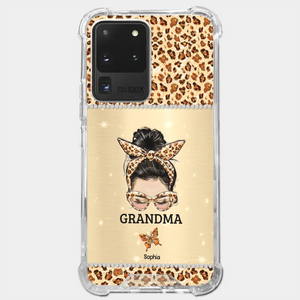 A Grandmother's Love Is Forever And Always - Family Personalized Custom Faux Jewelry Effect Printed Clear Phone Case - Gift For Mom, Grandma