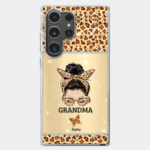A Grandmother's Love Is Forever And Always - Family Personalized Custom Faux Jewelry Effect Printed Clear Phone Case - Gift For Mom, Grandma