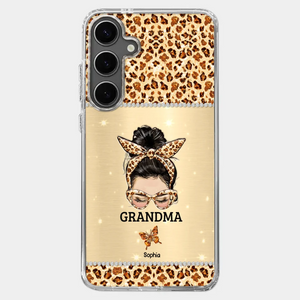 A Grandmother's Love Is Forever And Always - Family Personalized Custom Faux Jewelry Effect Printed Clear Phone Case - Gift For Mom, Grandma