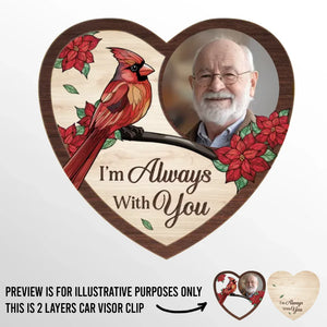 Custom Photo I'm Always With You - Memorial Personalized Custom Car Visor Clip - Sympathy Gift For Family Members