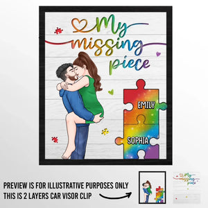 One Soul In Two Bodies - Couple Personalized Custom Car Visor Clip - Gift For Husband Wife, Anniversary, LGBTQ+