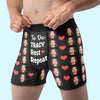 Custom Photo You’re The Reason I Believe In Love - Couple Personalized Custom Boxer Briefs, Men's Boxers - Gift For Husband Wife, Anniversary