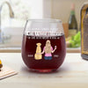 A Woman Cannot Survive On Wine Alone - Dog Personalized Custom Wine Glass - Gift For Pet Owners, Pet Lovers