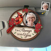 Custom Photo Though You Are Gone, Your Spirit Lives On - Memorial Personalized Custom Car Visor Clip - Sympathy Gift For Family Members