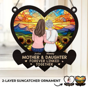 You Make My Heart Smile - Family Personalized Window Hanging Suncatcher - Gift For Mom, Daughter