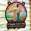 We Never Walk Alone - Family Personalized Window Hanging Suncatcher - Gift For Mom, Daughter