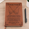 Holding Hands, We Hold The Future - Couple Personalized Custom Leather Journal - Gift For Husband Wife, Anniversary