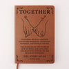 Holding Hands, We Hold The Future - Couple Personalized Custom Leather Journal - Gift For Husband Wife, Anniversary