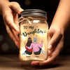 Mother And Daughter, Linked For Life - Family Personalized Custom Mason Jar Light - Gift For Mom, Daughter