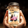Mother And Daughter, Linked For Life - Family Personalized Custom Mason Jar Light - Gift For Mom, Daughter