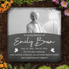 Custom Photo In Remembrance Of A Life Of Grace - Memorial Personalized Custom Square Shaped Memorial Stone - Sympathy Gift For Family Members