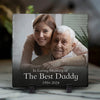 Custom Photo In Loving Memory Of The Best Daddy - Memorial Personalized Custom Square Shaped Memorial Stone - Sympathy Gift For Family Members