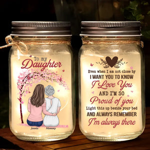 Always Remember I'm Here - Family Personalized Custom Mason Jar Light - Gift For Mom, Daughter