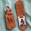 Every Day Is Better With You By My Side - Couple Personalized Custom Engraved Leather Keychain - Gift For Husband Wife, Anniversary