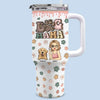 Fur Mama - Dog & Cat Personalized Custom 3D Inflated Effect Printed 40 Oz Stainless Steel Tumbler With Handle - Gift For Pet Owners, Pet Lovers